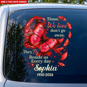 "A Big Piece Of My Heart Lives In Heaven" – Butterfly Personalized Decal | Memorial Gift For Loss Of Loved One