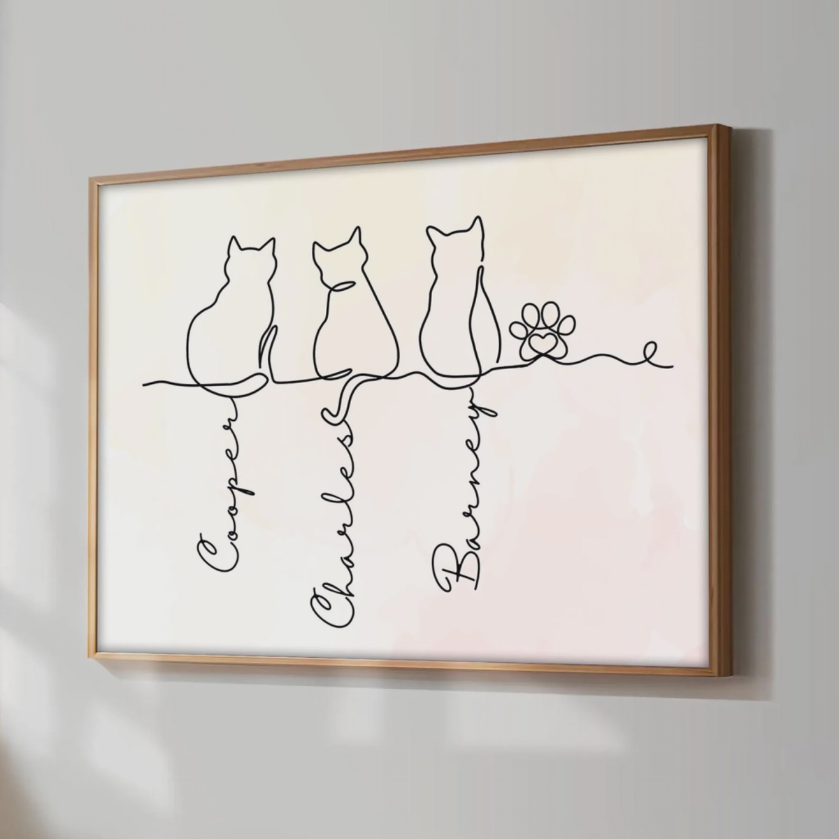 Adorable Cats Line Art - Personalized Poster, Unique Gift for Cat Lovers