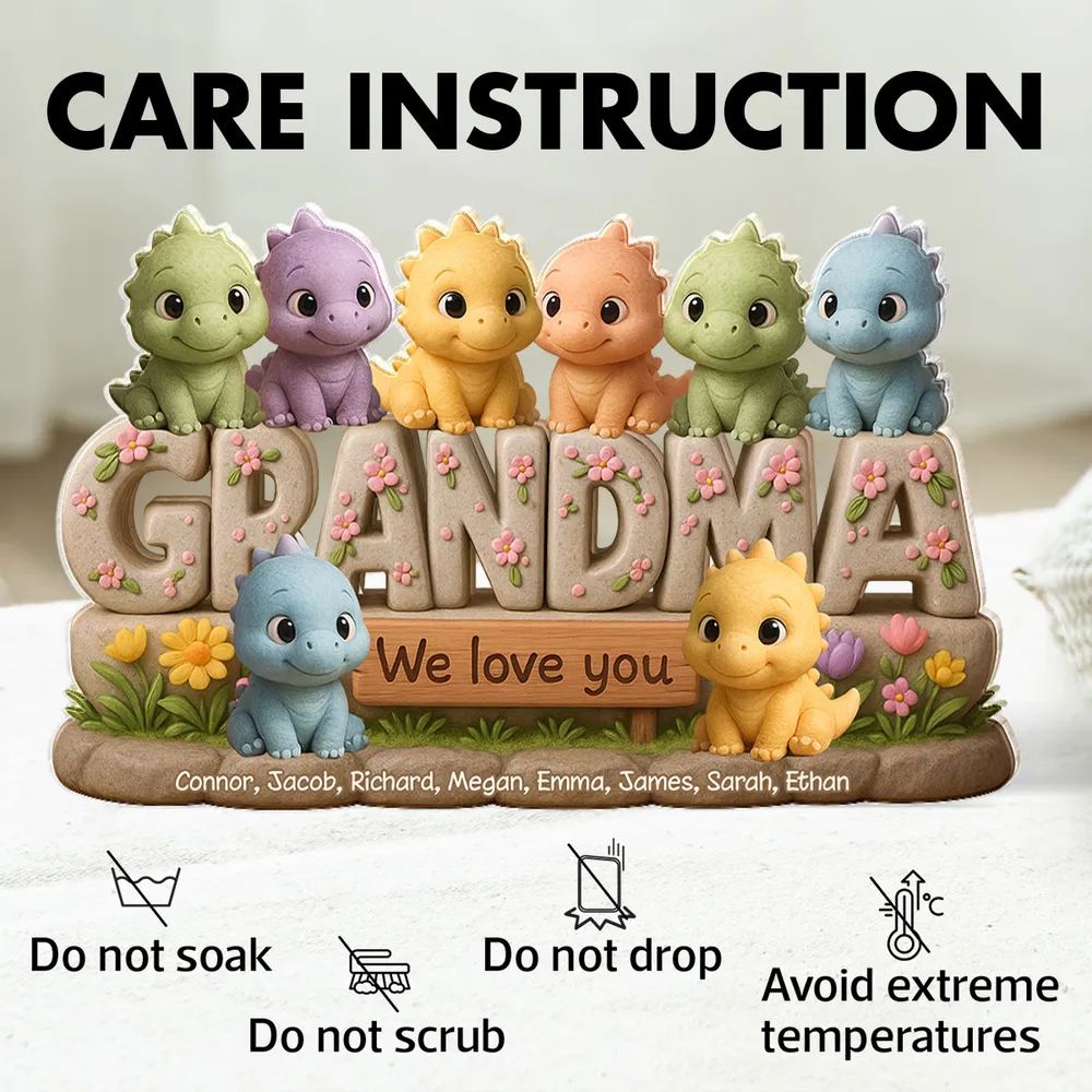 Grandmasaurus Custom Shaped Personalized Acrylic Block Plaque