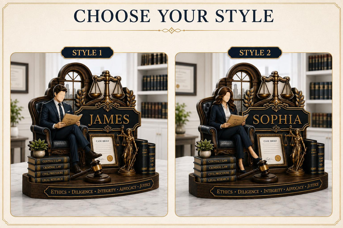 Custom Attorney Name Wooden Plaque – Personalized Law Graduation Gift | Scales Of Justice Decor For Lawyers