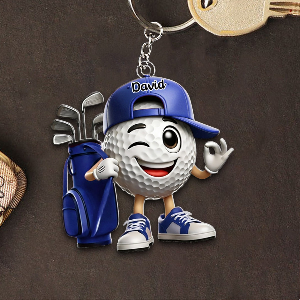 Golf Player Home Decor Personalized Golf Keychain