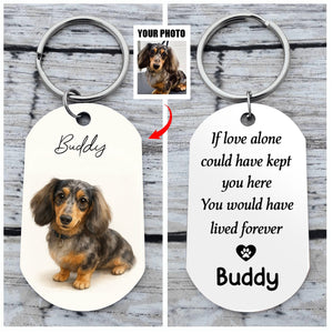 Custom Watercolor Photo Forever My Furry Angel - Memorial Personalized Keychain - Sympathy Gift For Pet Owners, Pet Lovers