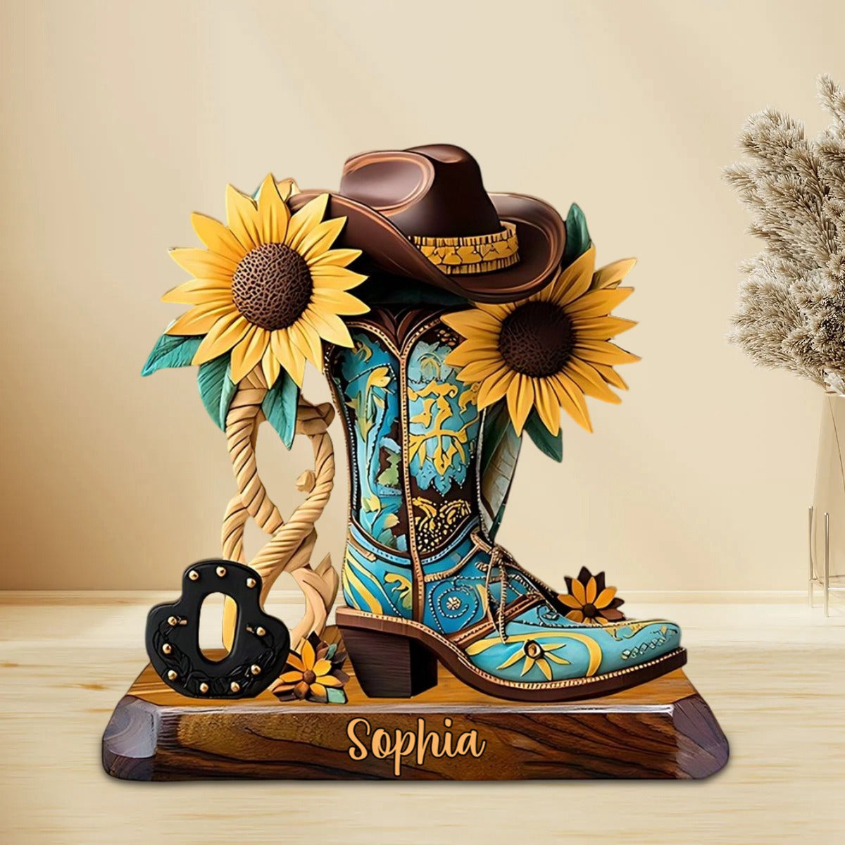 Personalized Cowgirl Boots Custom Shaped Acrylic Plaque