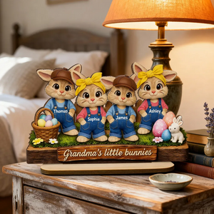 Grandma's Little Bunnies - Personalized Wooden Plaque - Easter Gift for Grandma
