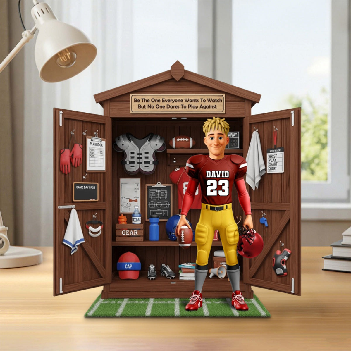 Personal Football Locker Plaque - Personalized Gifts For Your MVP