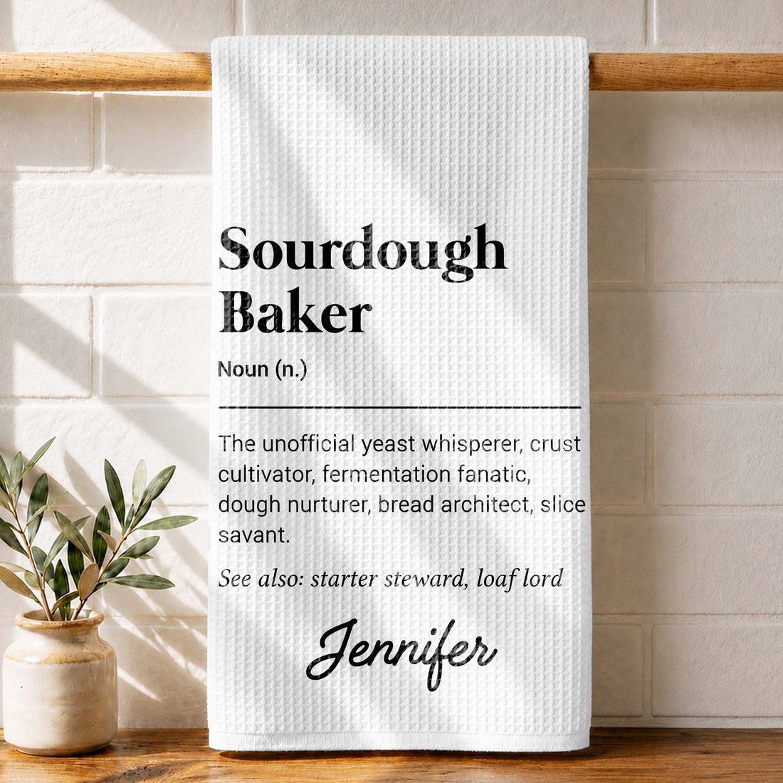 "Sourdough Baker Definition" – Personalized Kitchen Towel | Gift For Bakers & Bread Lovers