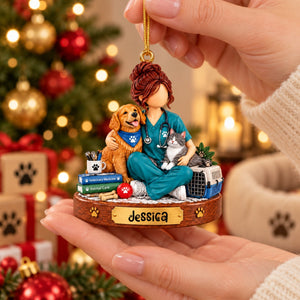 Personalized Vet Tech Ornament, Veterinarian Christmas Gift