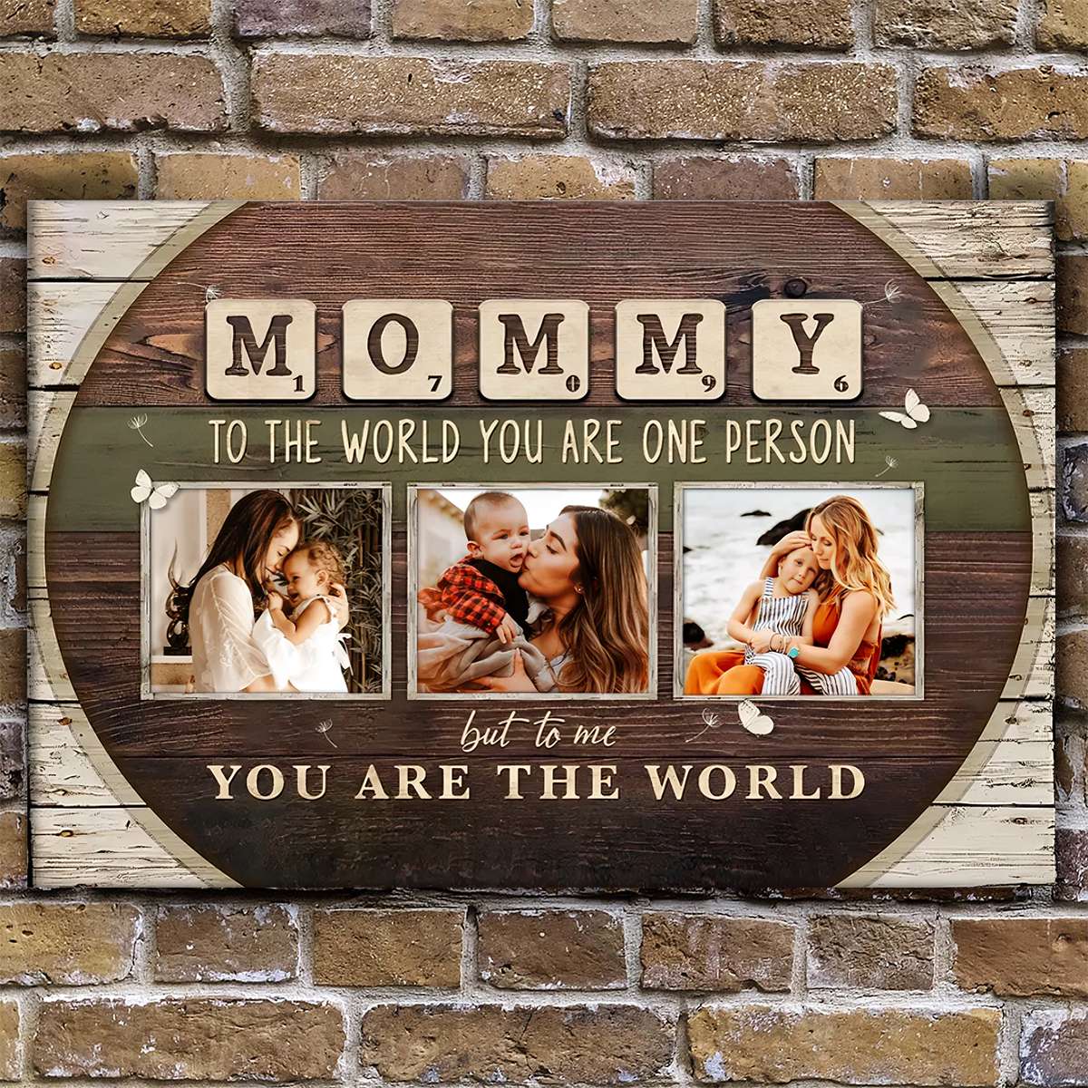 Mommy To The World You Are One Person Custom Photo Canvas, Mothers Day Gift from Kids