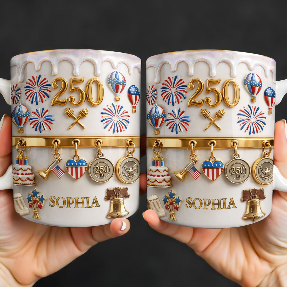 Gift For Patriots & USA Lovers – Personalized "Celebrating Freedom" Mug