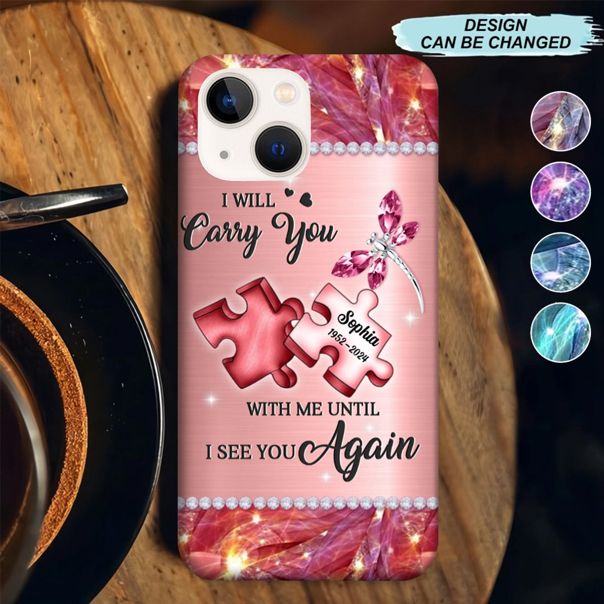 Personalized Memorial Phone Case- A Piece Of My Heart Lives In Heaven - Memorial Gift Idea for Father's Day