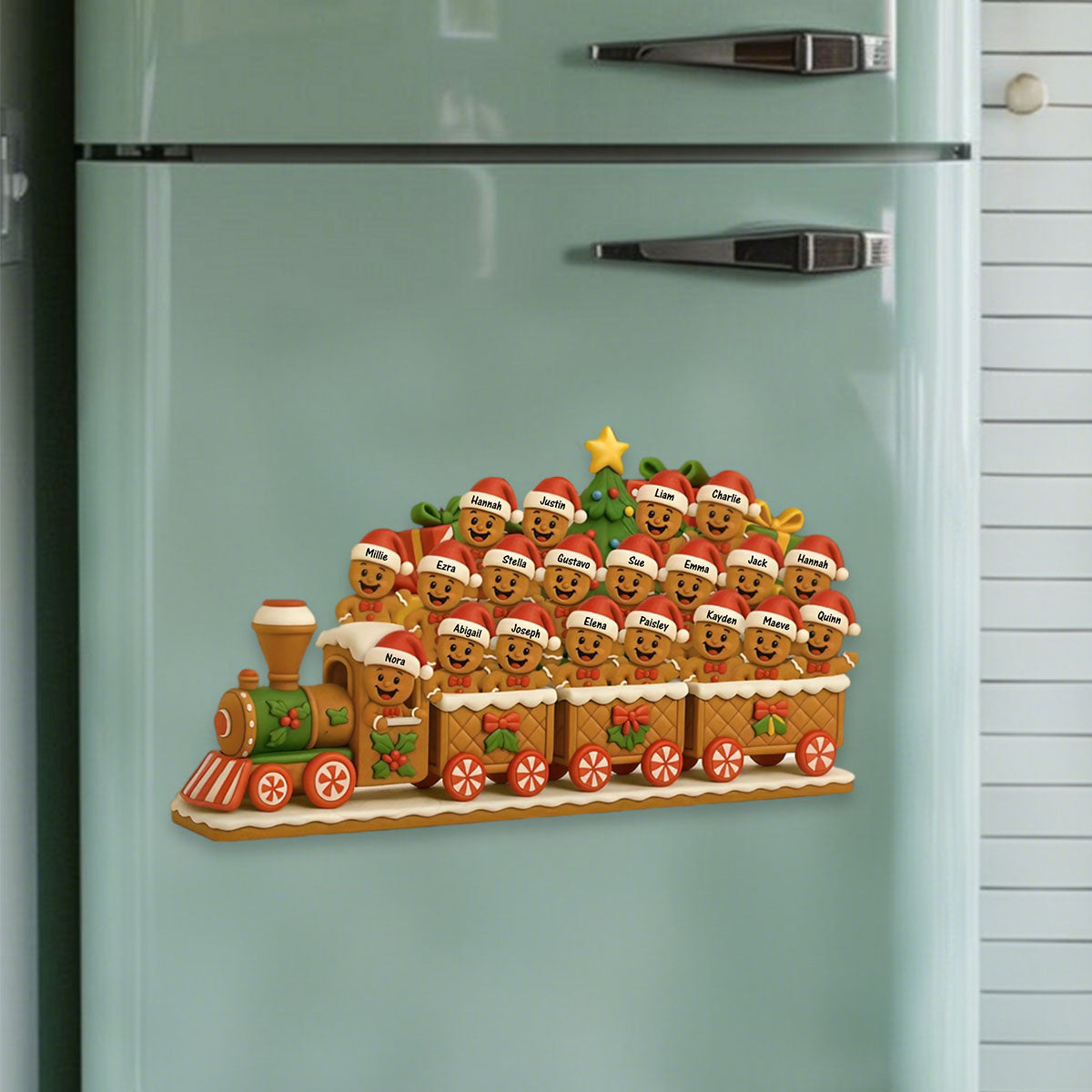 Christmas Express With Cheerful Cookie Passengers, Personalized Custom Decal Gift