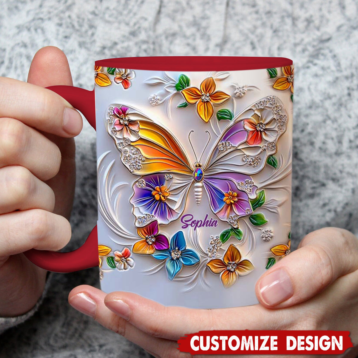 Stunning Butterfly - Personalized Butterfly Accent Mug