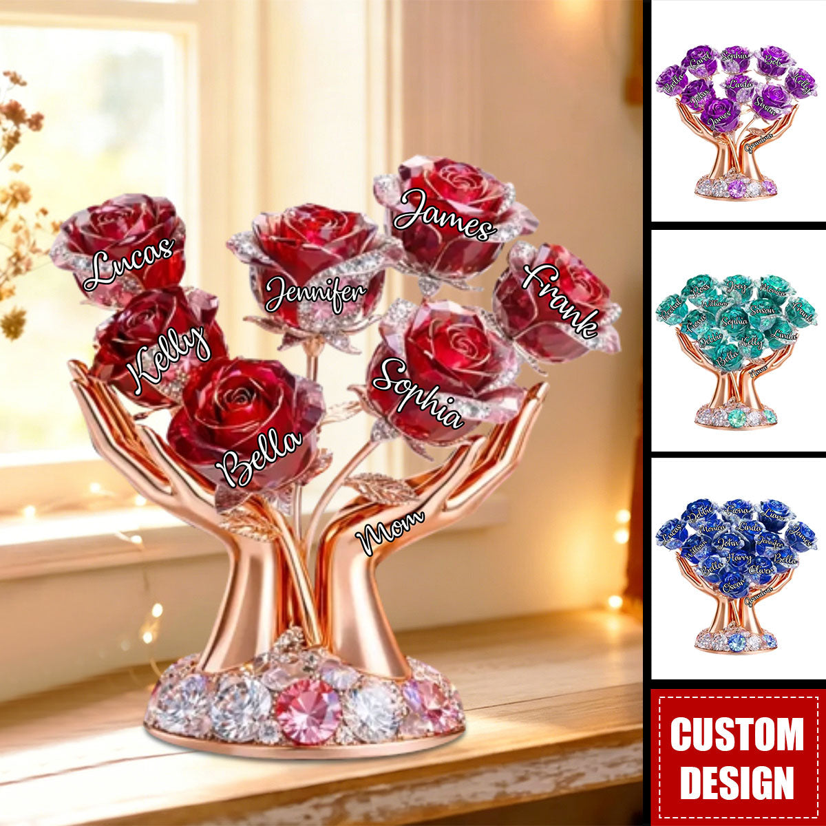 Blessed With The Best Mom Grandma Love Kids Grandkids - Personalized Acrylic Plaque