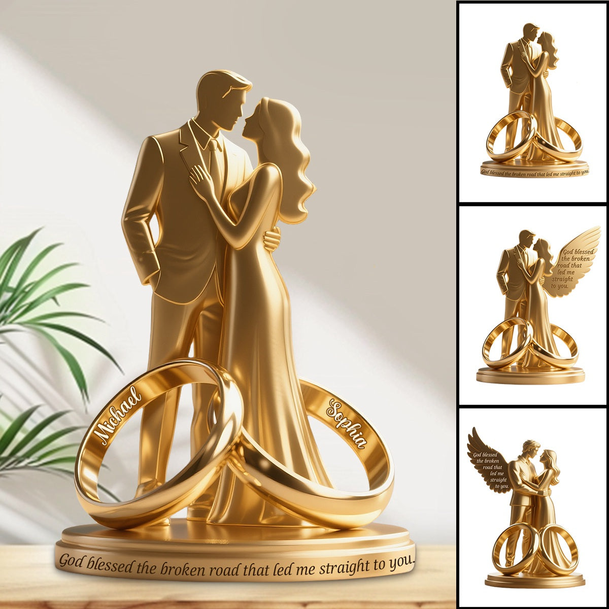 Couple Gift Couple Rings Personalized Couple Shaped Acrylic Plaque