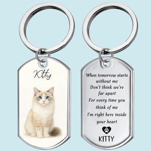 Custom Watercolor Photo Forever My Furry Angel - Memorial Personalized Keychain - Sympathy Gift For Pet Owners, Pet Lovers