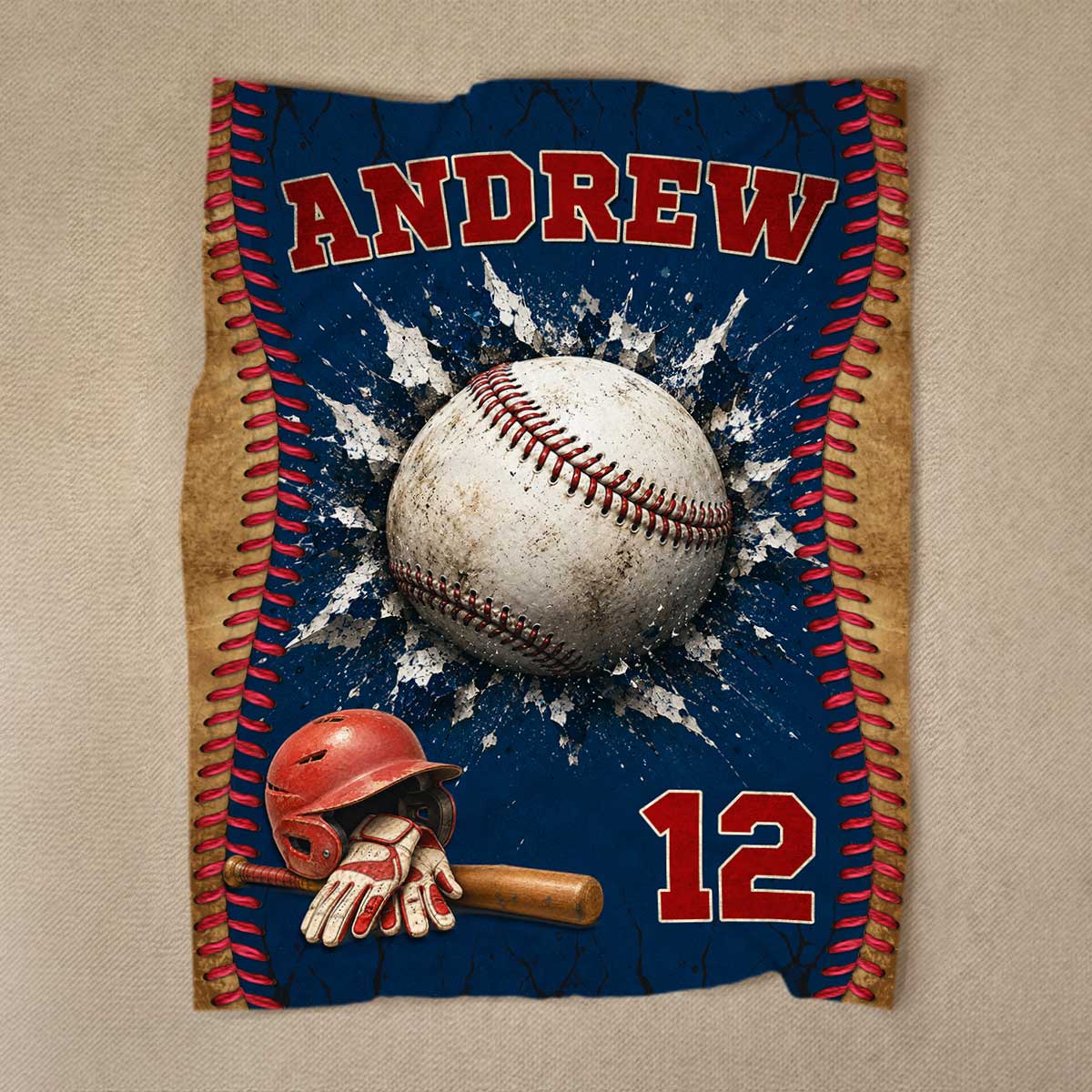 Baseball Player Gift For Son – Personalized Senior Night Baseball Blanket & Team Keepsake