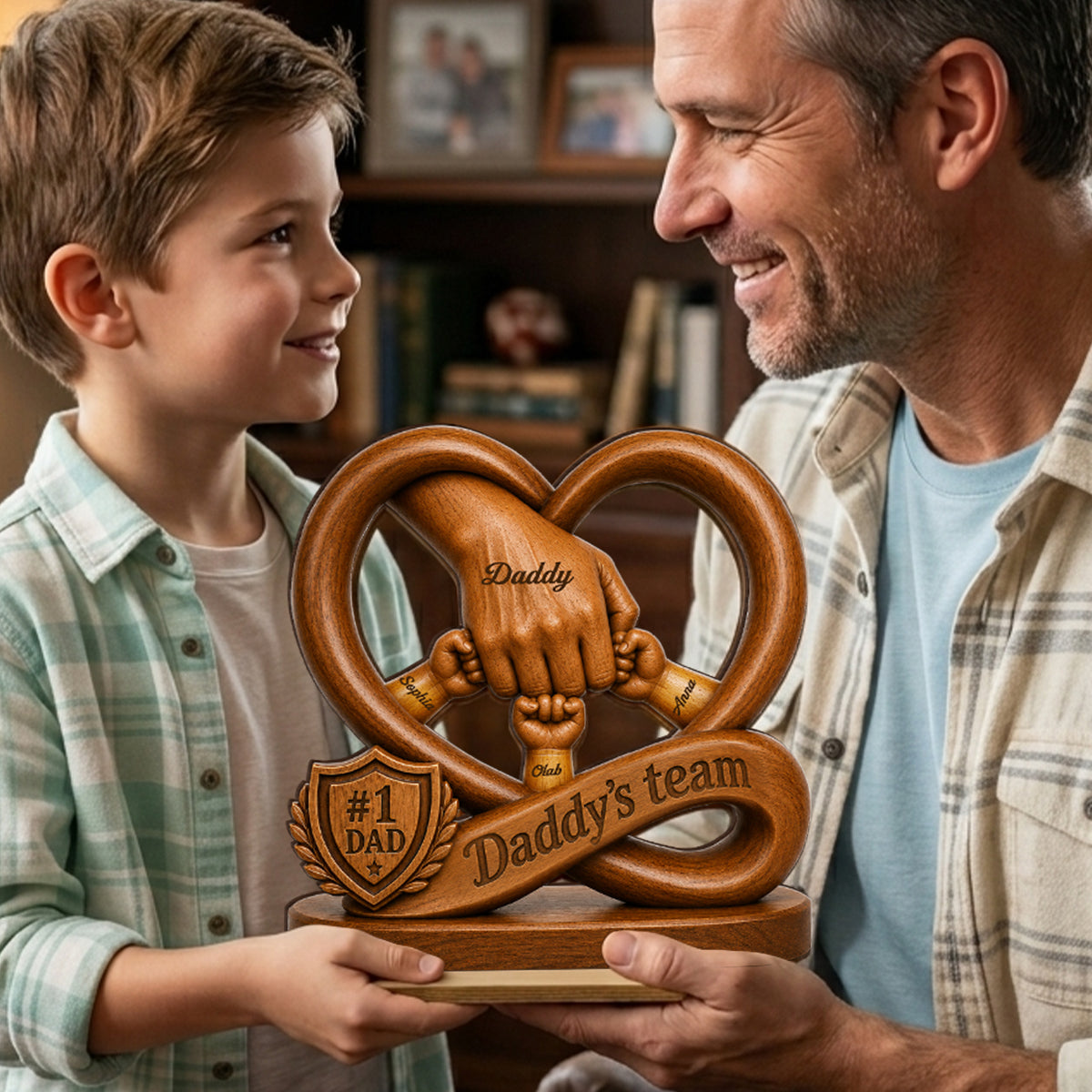 Personalized "Daddy's Dream Team" Wooden Plaque – Father's Day Gift For Dad & Husband