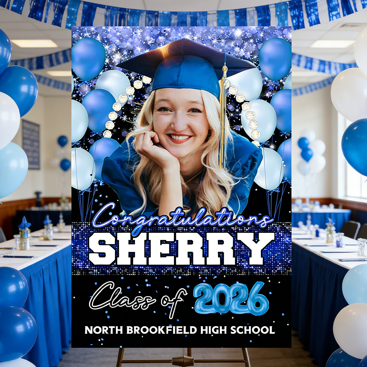 Graduation Party Decorations Custom Welcome Canvas Sign Grad - Personalized Class of 2026