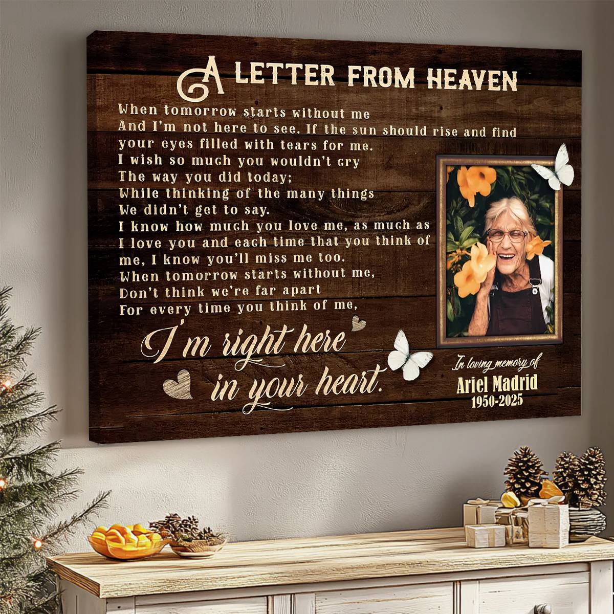 Personalized Canvas Prints, Custom Photo And Name, Memorial Gift, Sympathy Gifts, Remembrance Gifts, Remembrance Gifts