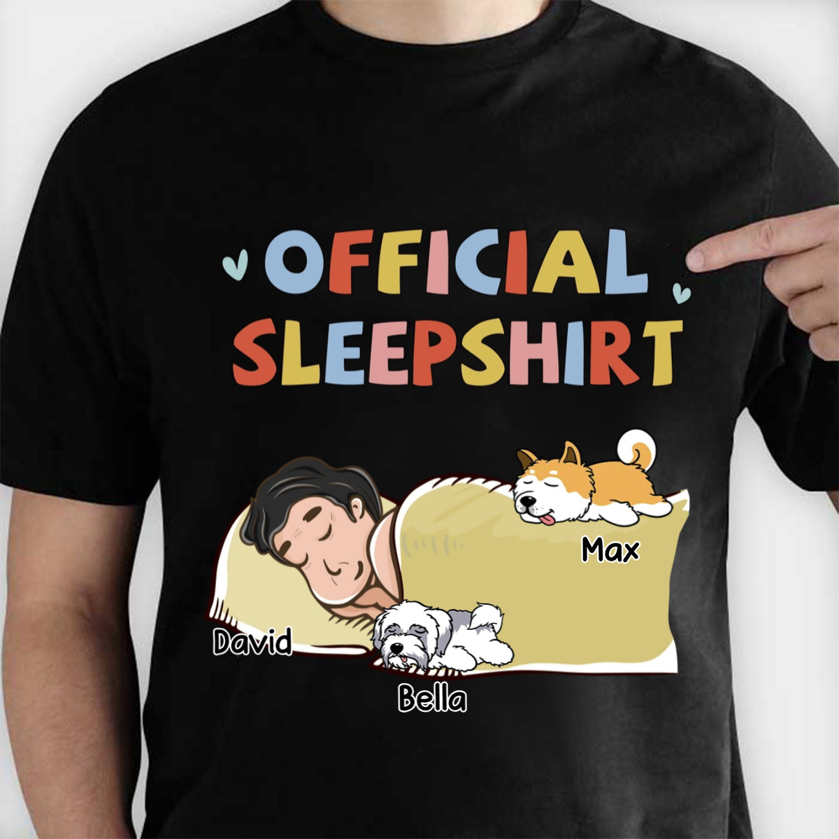 Sleeping Dog Sleepshirt - Personalized Custom Unisex T-shirt