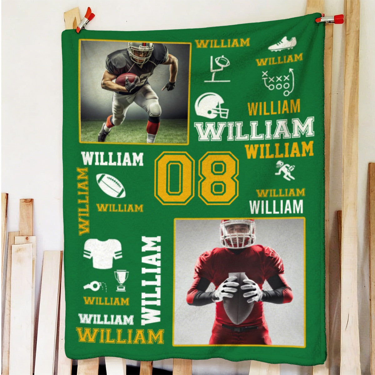 Football Name Blanket Personalized With Photo Senior Football Player Gifts For Him