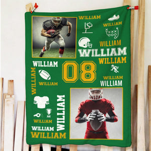 Football Name Blanket Personalized With Photo Senior Football Player Gifts For Him