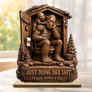 Father's Day Gift For Dad & Husband – Personalized "Just Doing Dad Sh*t" Wooden Plaque