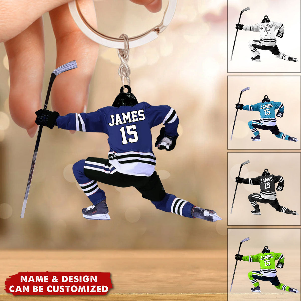 Personalized Hockey Keychain For Hockey Players