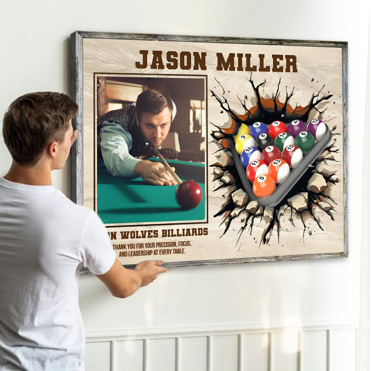 Billiards Player Signature Canvas, Custom Billiards Guest Book, Billiards Keepsake Gift, Billiards Lover Gift, Sport Gift