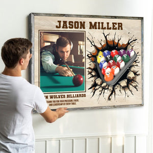 Billiards Player Signature Canvas, Custom Billiards Guest Book, Billiards Keepsake Gift, Billiards Lover Gift, Sport Gift