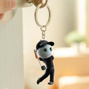 Golf Man Personalized Golf Keychain For Golf Lovers