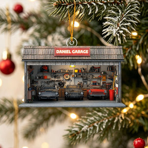 Personalized Auto Garage Acrylic Ornament – Custom Mechanic Gift & Repair Shop Decor