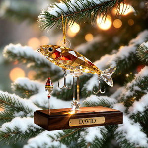 Personalized Stained Glass Fishing Gear Themed Ornament