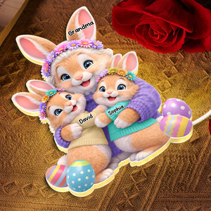 Bunny Easter Grandma with Grandkids' Names - Personalized Light Box