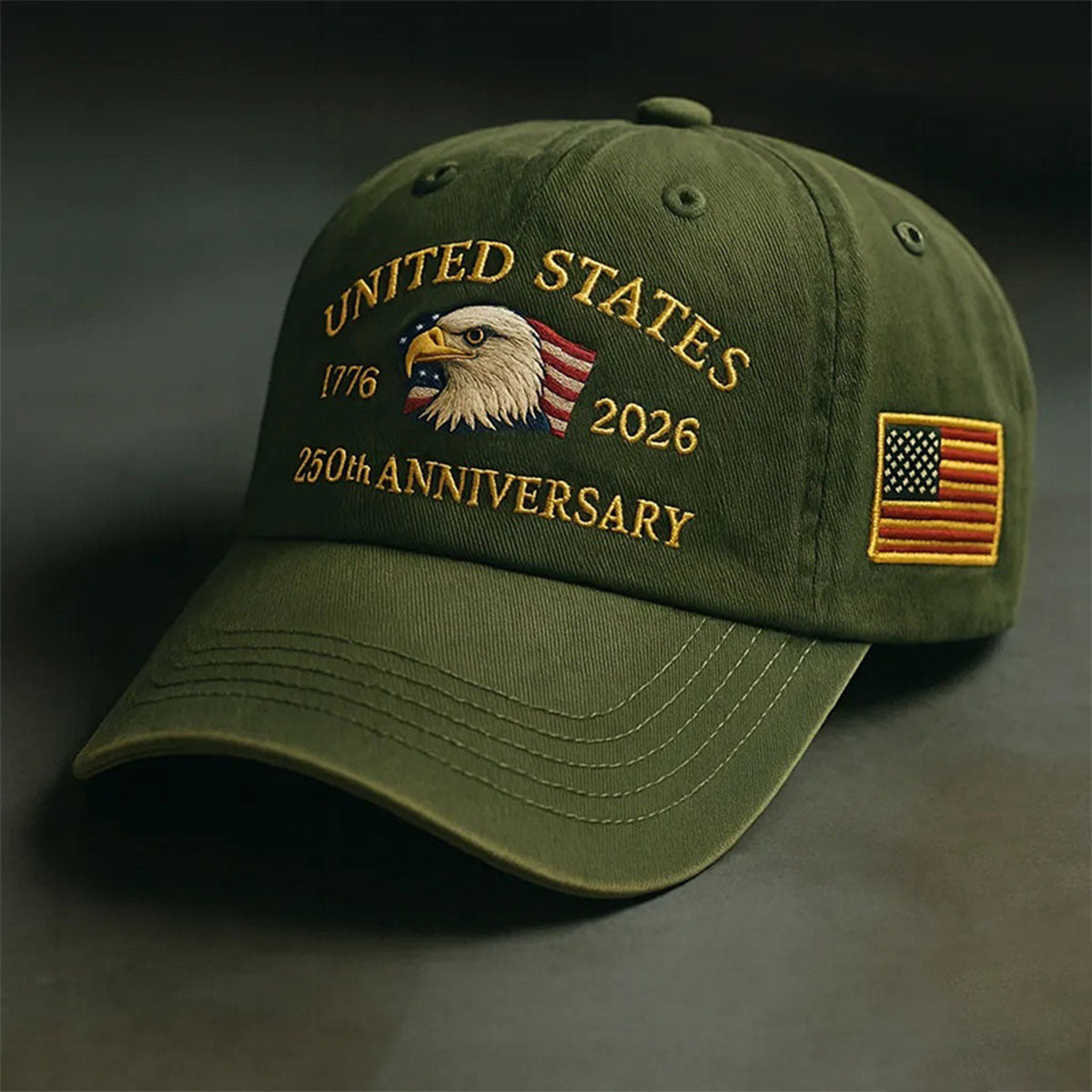 Printed baseball cap, featuring the Logo of the 250th Anniversary of the United States
