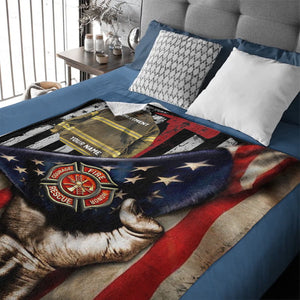 Firefighter Armor Proud Firefighter Personalized Blanket Gifts for Firefighter Fireman