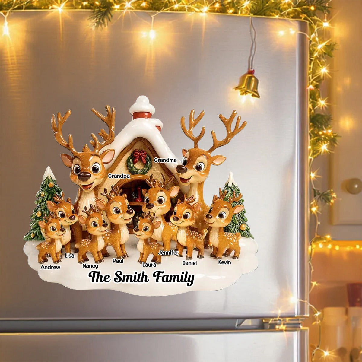 Christmas Reindeer Family - Personalized Decal