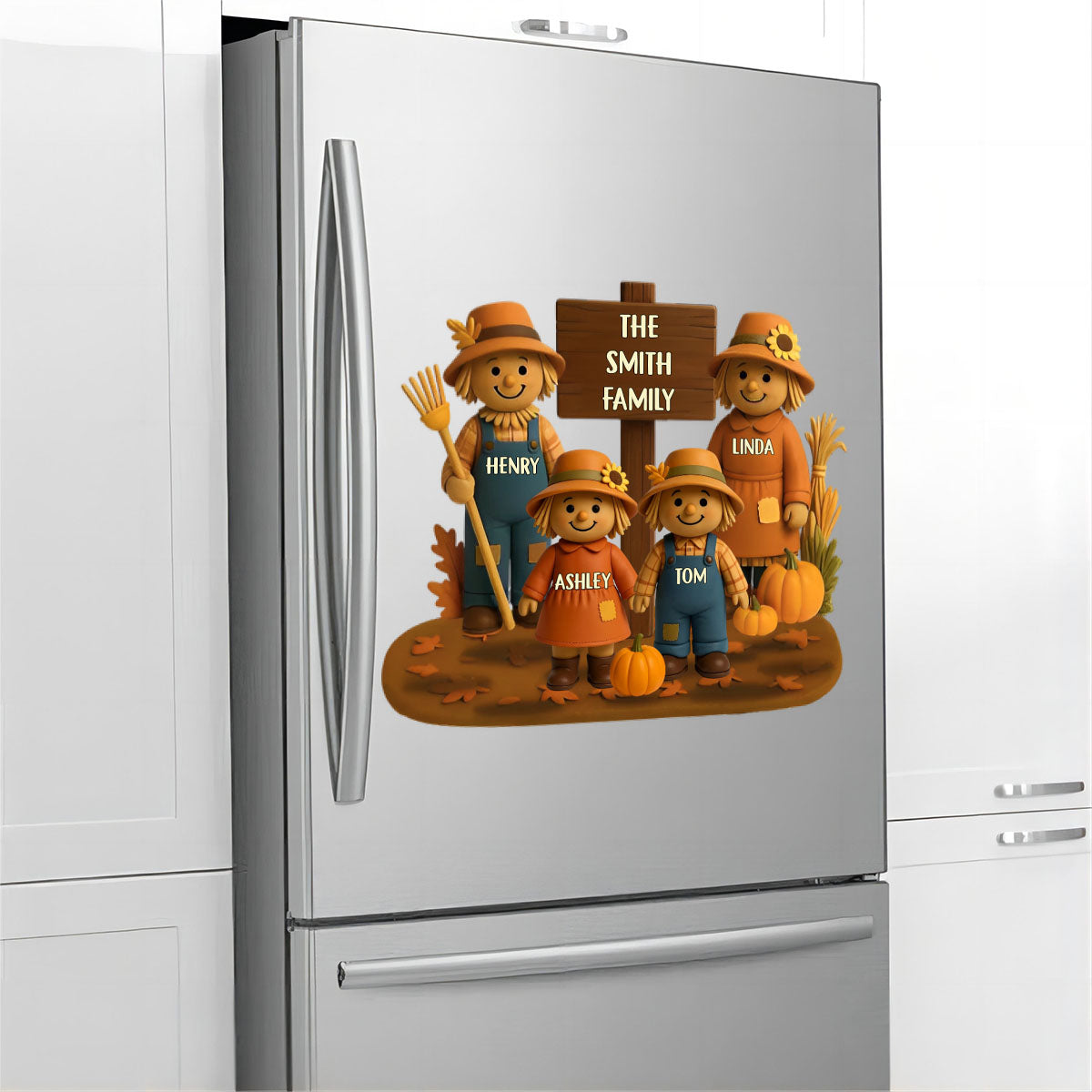 Fall Season Scarecrow Family Personalized Decal