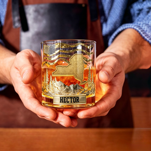 Personalized "The State Pride" Whiskey Glass – Luxury Patriotic Gift