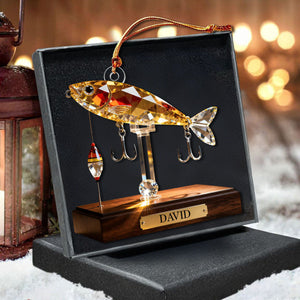 Personalized Stained Glass Fishing Gear Themed Ornament