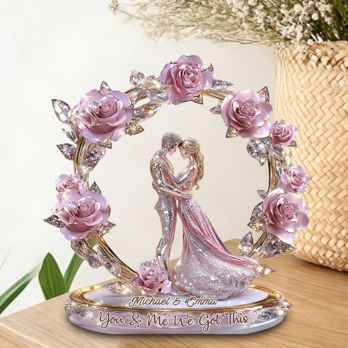 You & Me We Got This - Personalized Couple Shaped Acrylic Plaque