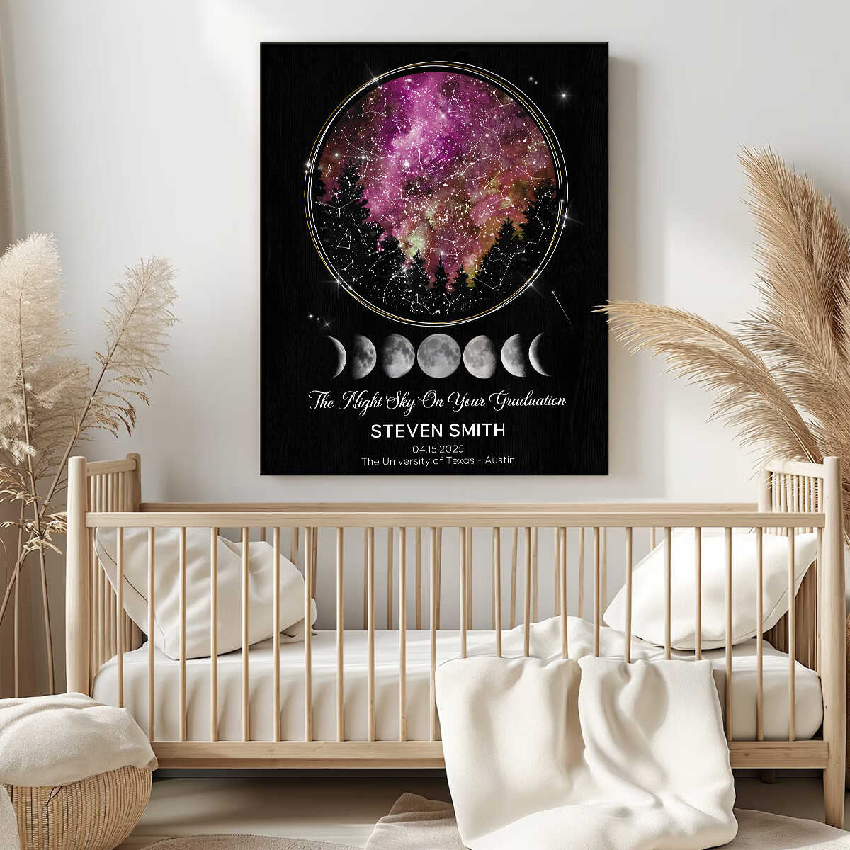 Personalized Custom Night Sky Graduation Gift Star Map Canvas Poster