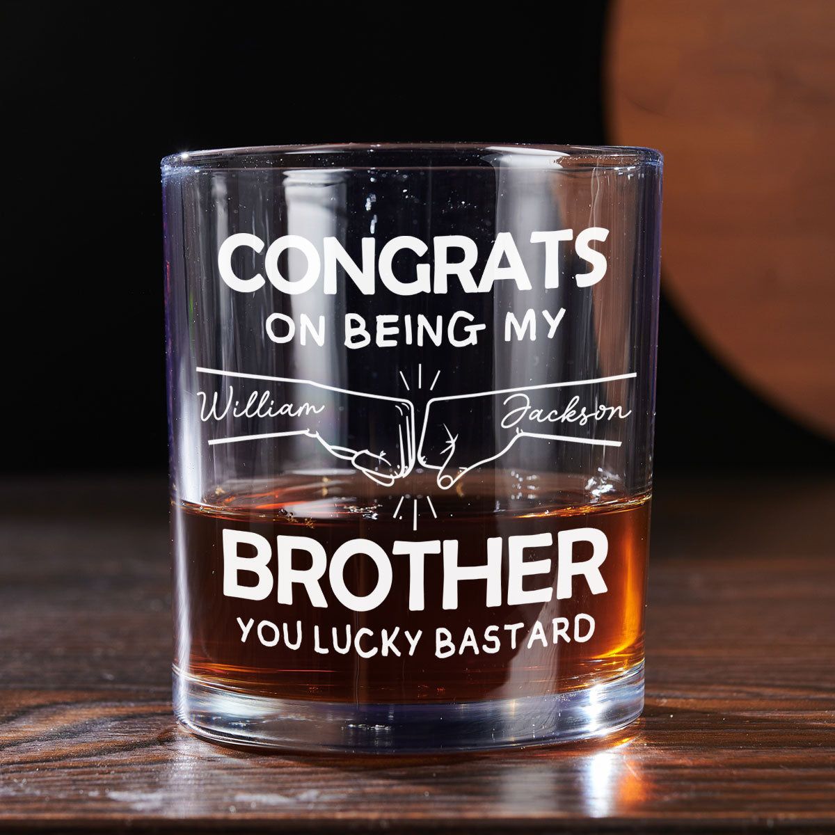 Personalized Whiskey Glass Gift for Brother - Thanks For Being My Brother