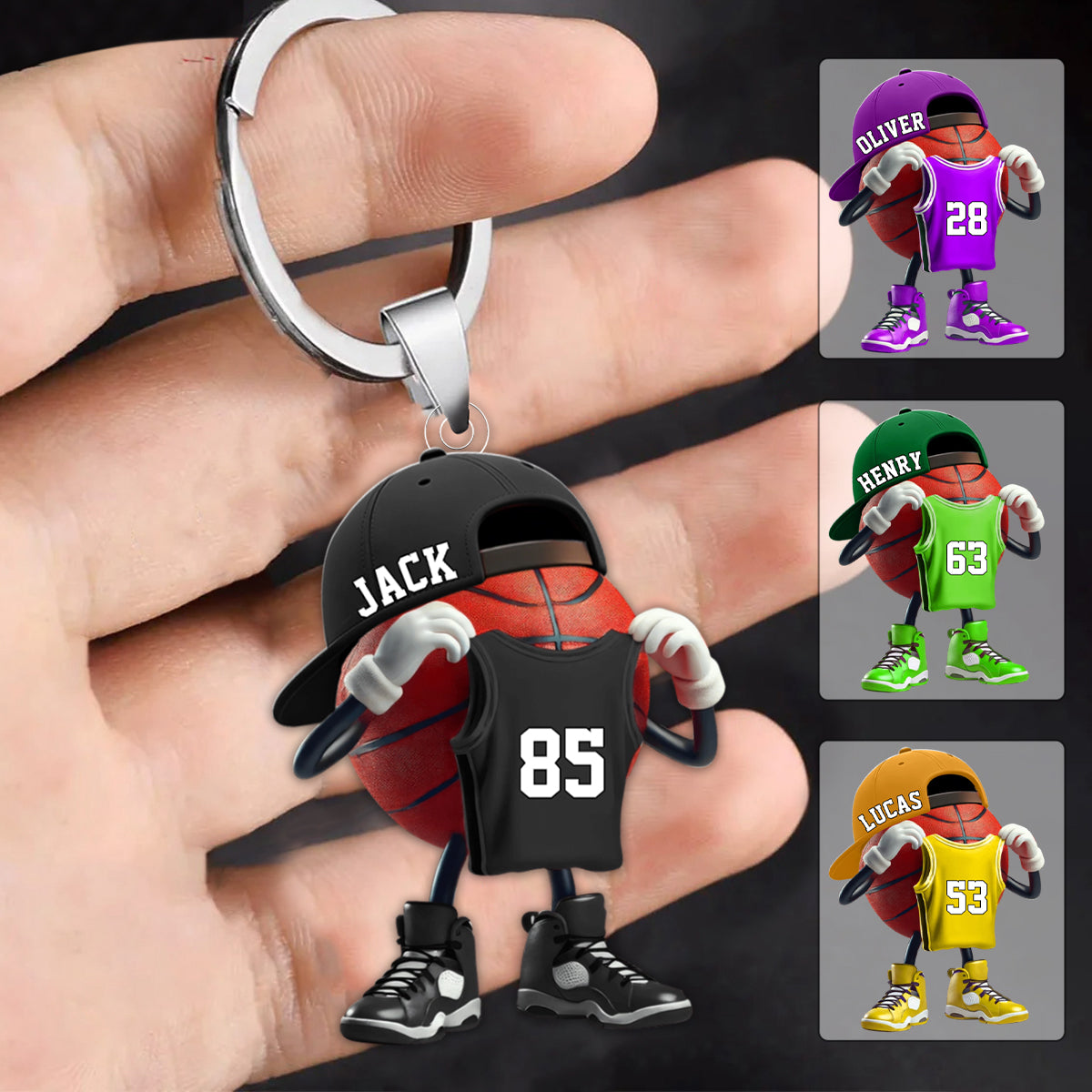 Custom Name Basketball Personalized Acrylic Keychain Gift For Basketball Lover