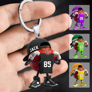 Custom Name Basketball Personalized Acrylic Keychain Gift For Basketball Lover