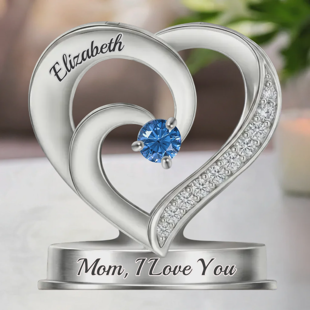 A Heart Full Of Sparkle - Personalized Birthstone Acrylic Plaque, Gifts For Mom, Grandma