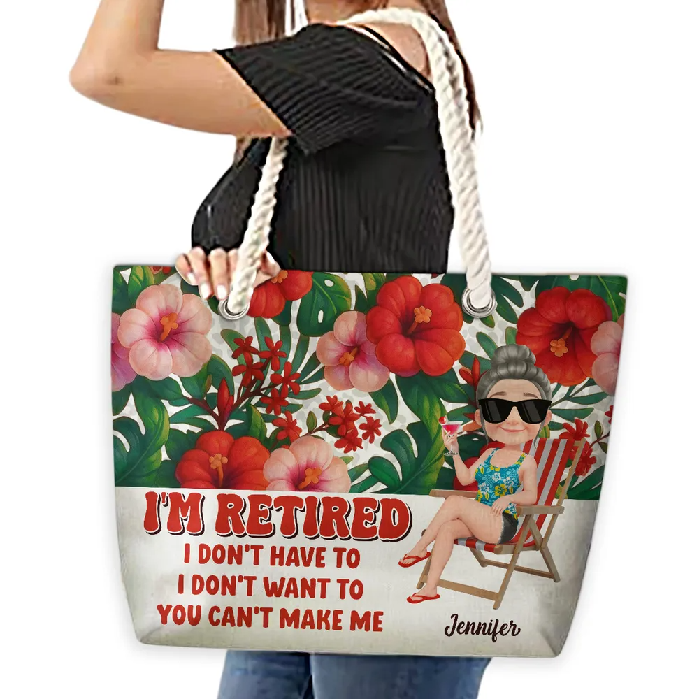 I Am Retired - Personalized Beach Bag For Relaxation & Fun