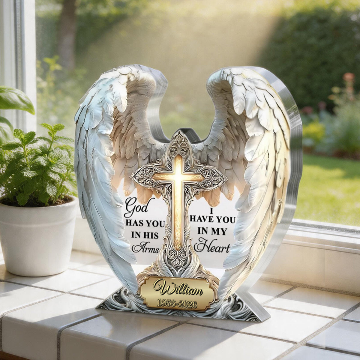 You're Always in My Heart – Personalized Custom Shaped Memorial Acrylic Plaque