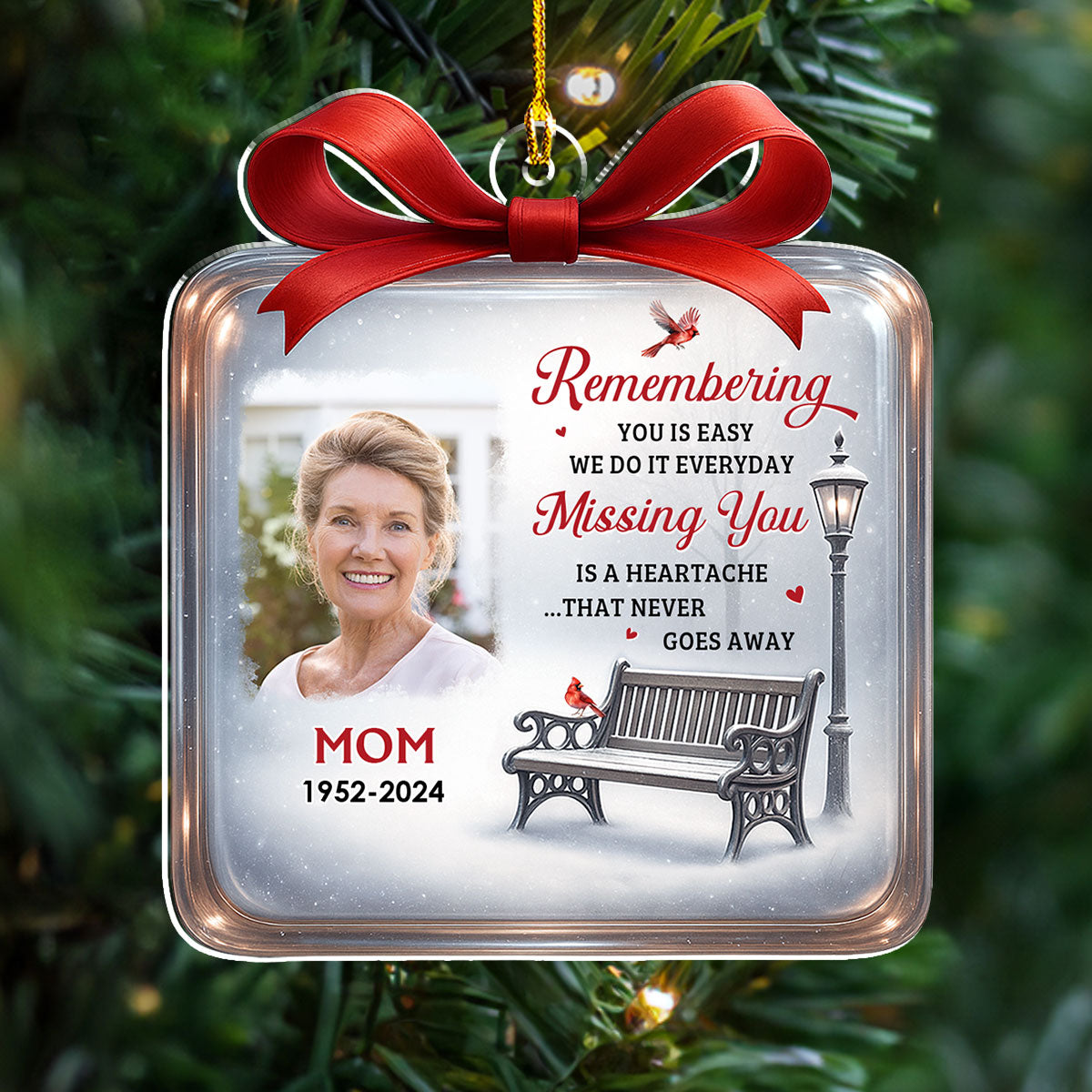 Winter Memorial - Personalized Custom Acrylic Ornament