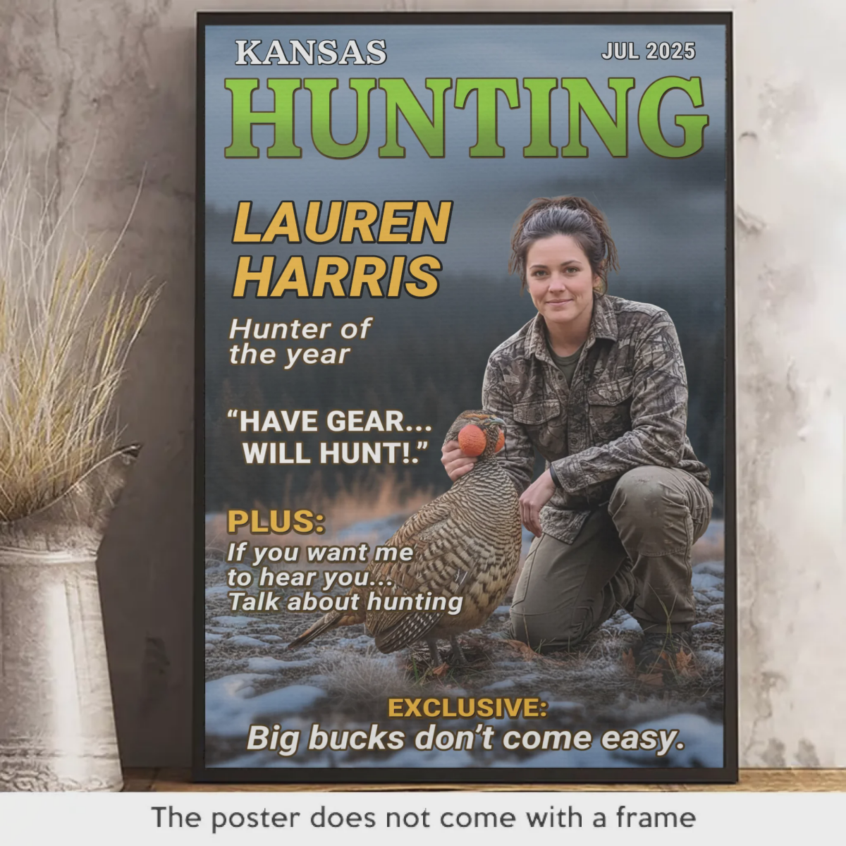 Custom Photo Magazine Vertical Poster - Personalized Hunting Gifts For Hunters - Moments Like This Are Earned